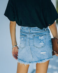 Zadie Distressed Denim Mini Skirt