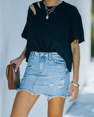 Zadie Distressed Denim Mini Skirt