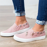 Zipper-Decorate Flat Slip-on Sneakers