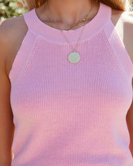 Ash Cotton Halter Tank - Bubblegum