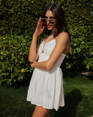 Brooklynn Smocked Pocketed Romper - White