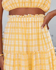 Buttercup Gingham Maxi Skirt - Yellow