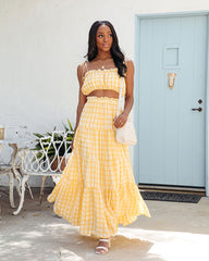 Buttercup Gingham Maxi Skirt - Yellow