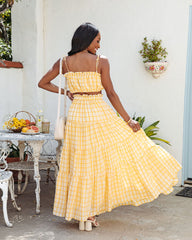 Buttercup Gingham Maxi Skirt - Yellow