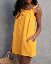 Capitola Dates Cotton Pocketed Romper - Marigold