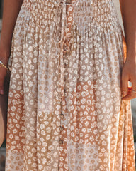 Deluca Patchwork Button Down Maxi Skirt - Sand