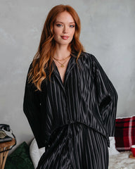 Hey Honey Plisse Button Down Top - Black