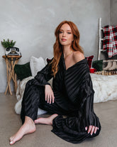 Hey Honey Plisse Button Down Top - Black