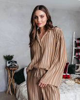 Hey Honey Plisse Button Down Top - Gold