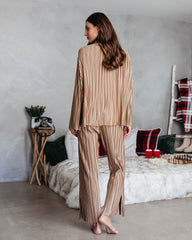 Hey Honey Plisse Button Down Top - Gold