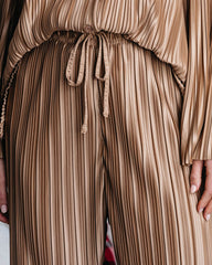 Hey Honey Plisse Pants - Gold