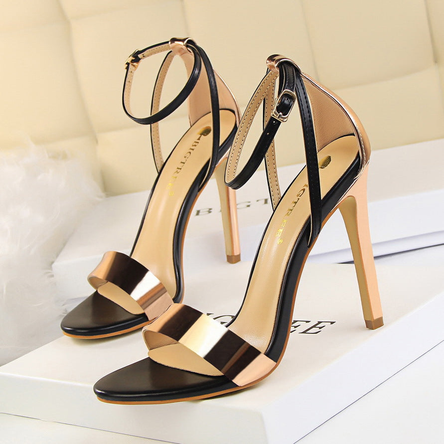 Women's Fashion Sexy Nightclub Stiletto Hollow-out Spliced Heels