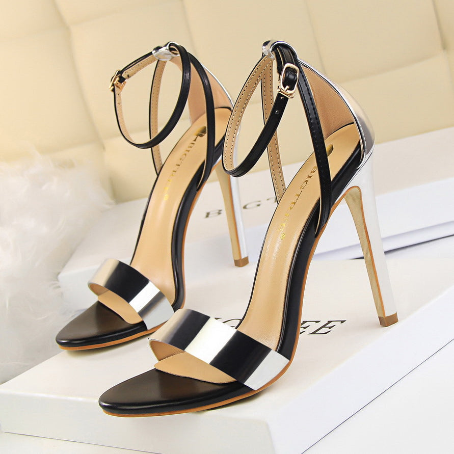 Women's Fashion Sexy Nightclub Stiletto Hollow-out Spliced Heels