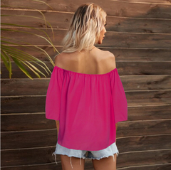 June Off The Shoulder Billowed Top - Rose