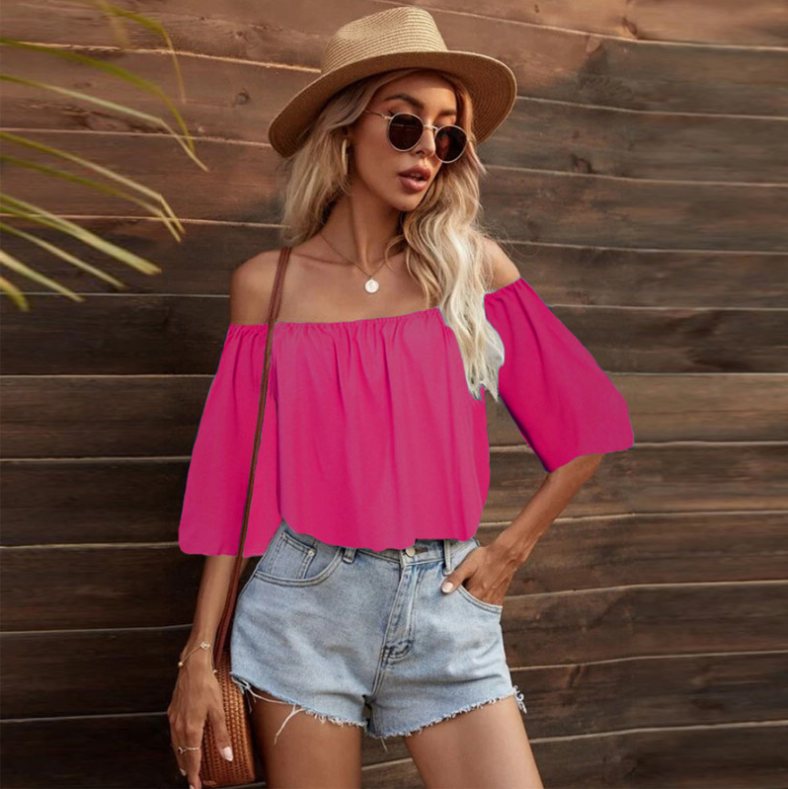 June Off The Shoulder Billowed Top - Rose