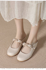 Stylish soft-soled lazy mules with inner height wedge sandals