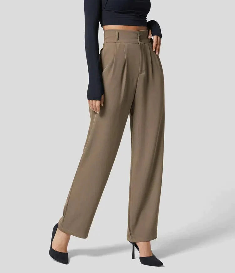 High-waisted casual pants