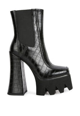Bounty White High Platform Heel Chelsea Boots