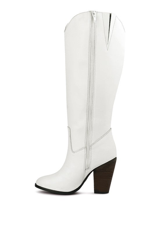 Blue Storm Suede Leather Calf Boots