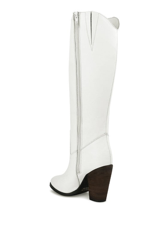 Blue Storm Suede Leather Calf Boots