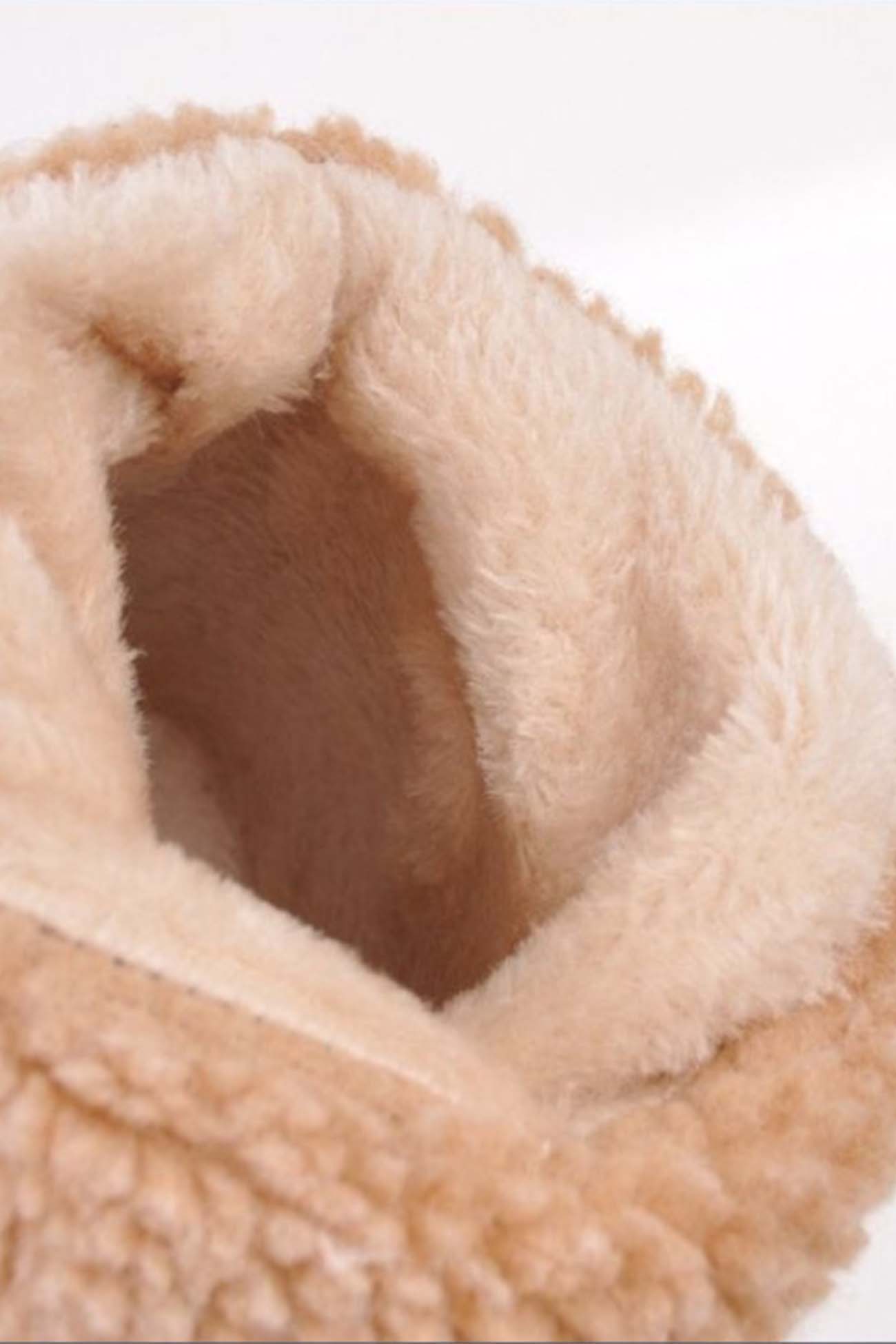 New Fashion Spring Outfit Furry Solid Chunky Ankle Boots