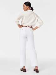 Stylish Twill Cropped Wide-Leg Trousers