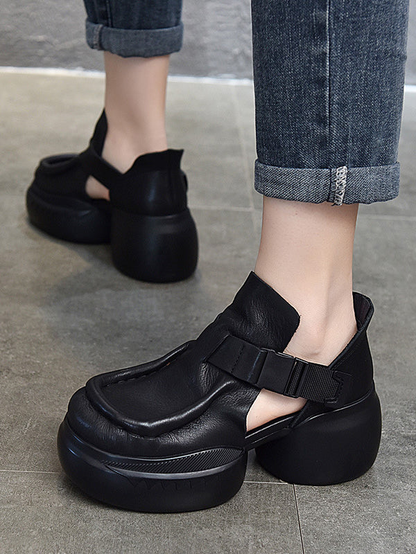 Closed-Toe Platform Shoes Sandals