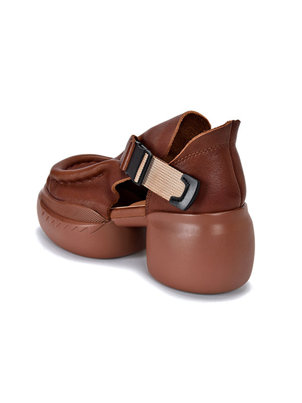 Closed-Toe Platform Shoes Sandals