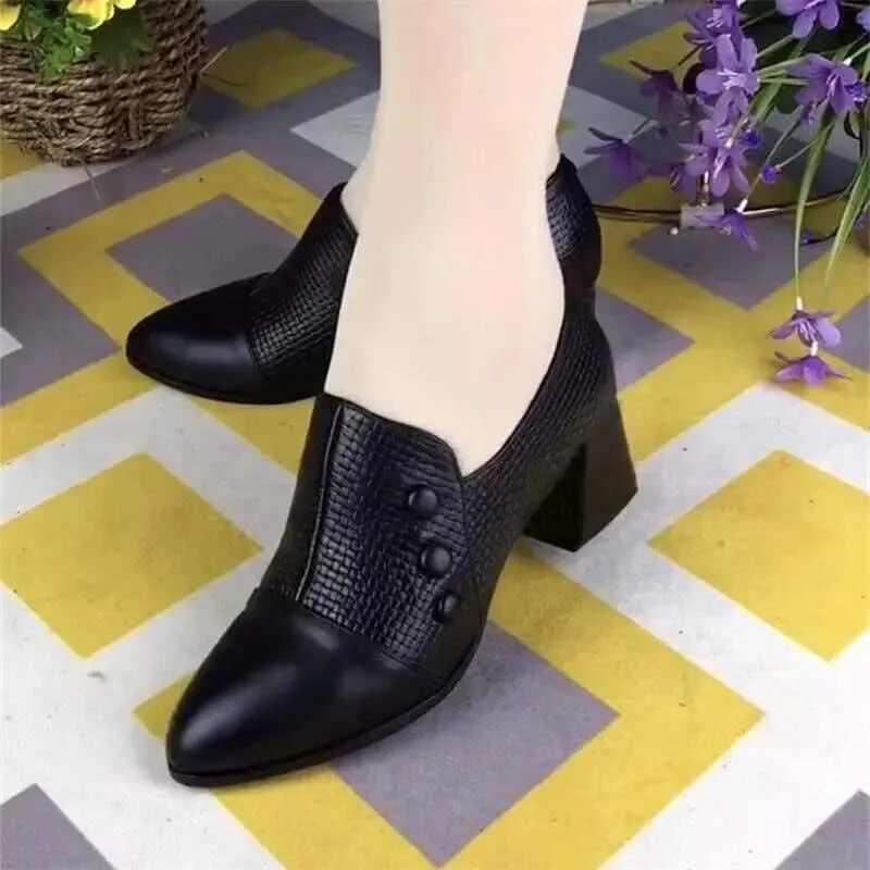 Botas Femininas Women Cute Sweet High Quality Square Heel Short Ankle Boots Lady Casual Street Winter Heel Shoes A790B