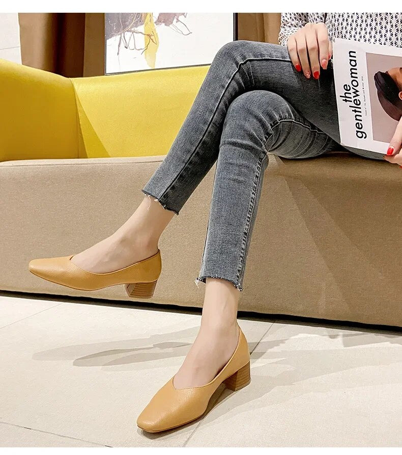 Bow Ballet High Heels Shoes Woman Basic Pumps Fashion  Round Bow Work Shoe Fashion Party Women Shoes Pump zapatos de mujer