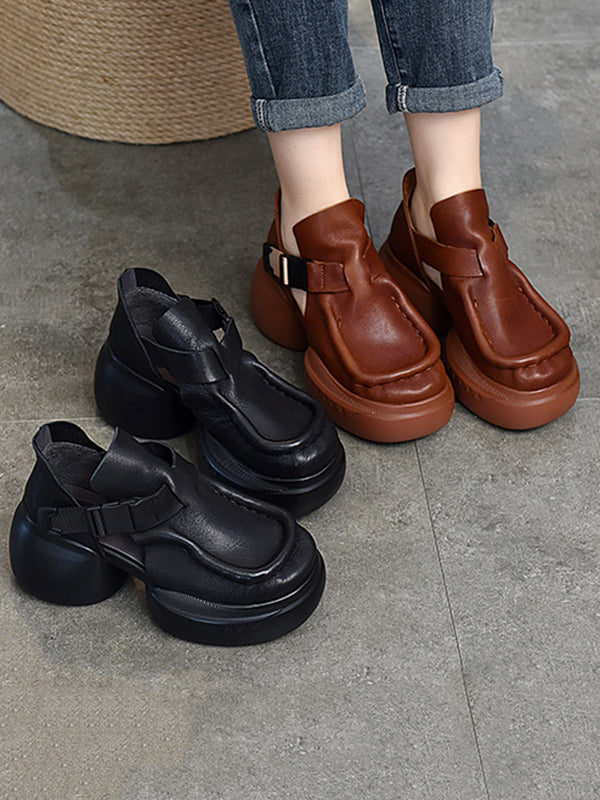 Closed-Toe Platform Shoes Sandals