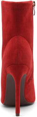 Stylish Red Peep Toe Heeled Fashion Ankle Boots