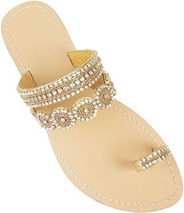 Beaded Rhinestone Circle Silver Summer Elegant Sandal