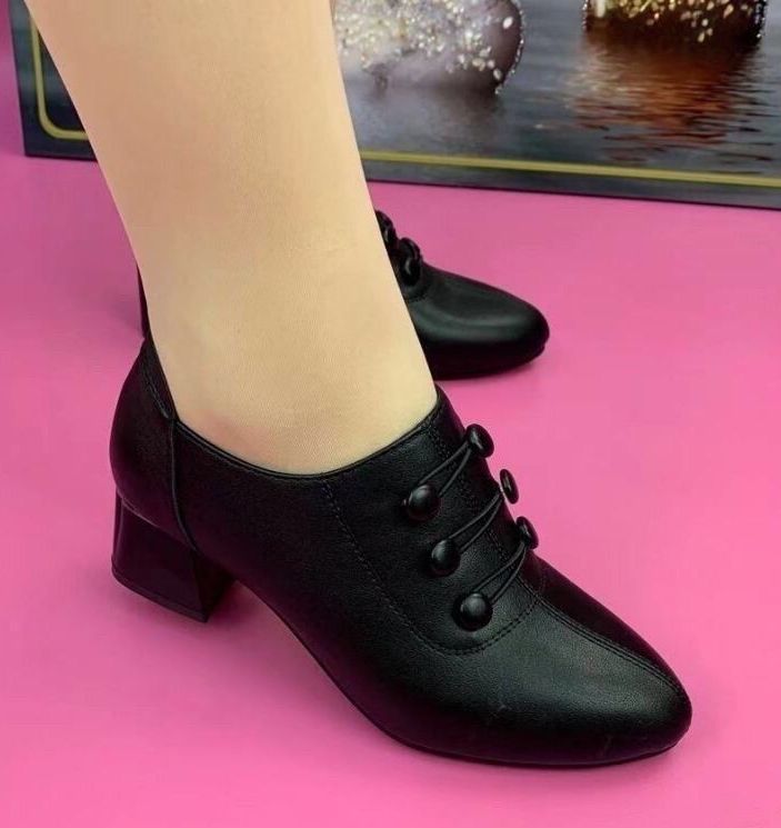 Botas Femininas Women Cute Sweet High Quality Square Heel Short Ankle Boots Lady Casual Street Winter Heel Shoes A790B