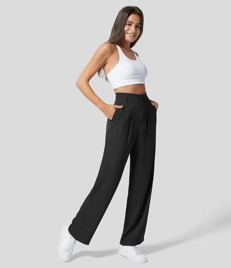 High-waisted casual pants