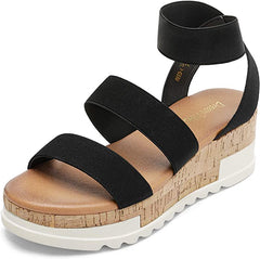 Summer Pink Flat Platform Ankle Strap Sandals