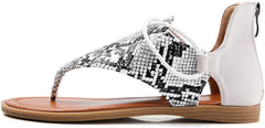 Vintage Flip Flops Snakeskin Gladiator Summer Flat Sandals