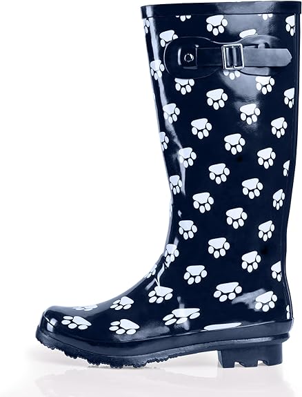 Black & White Plaid Waterproof Rain Boots Water Shoes