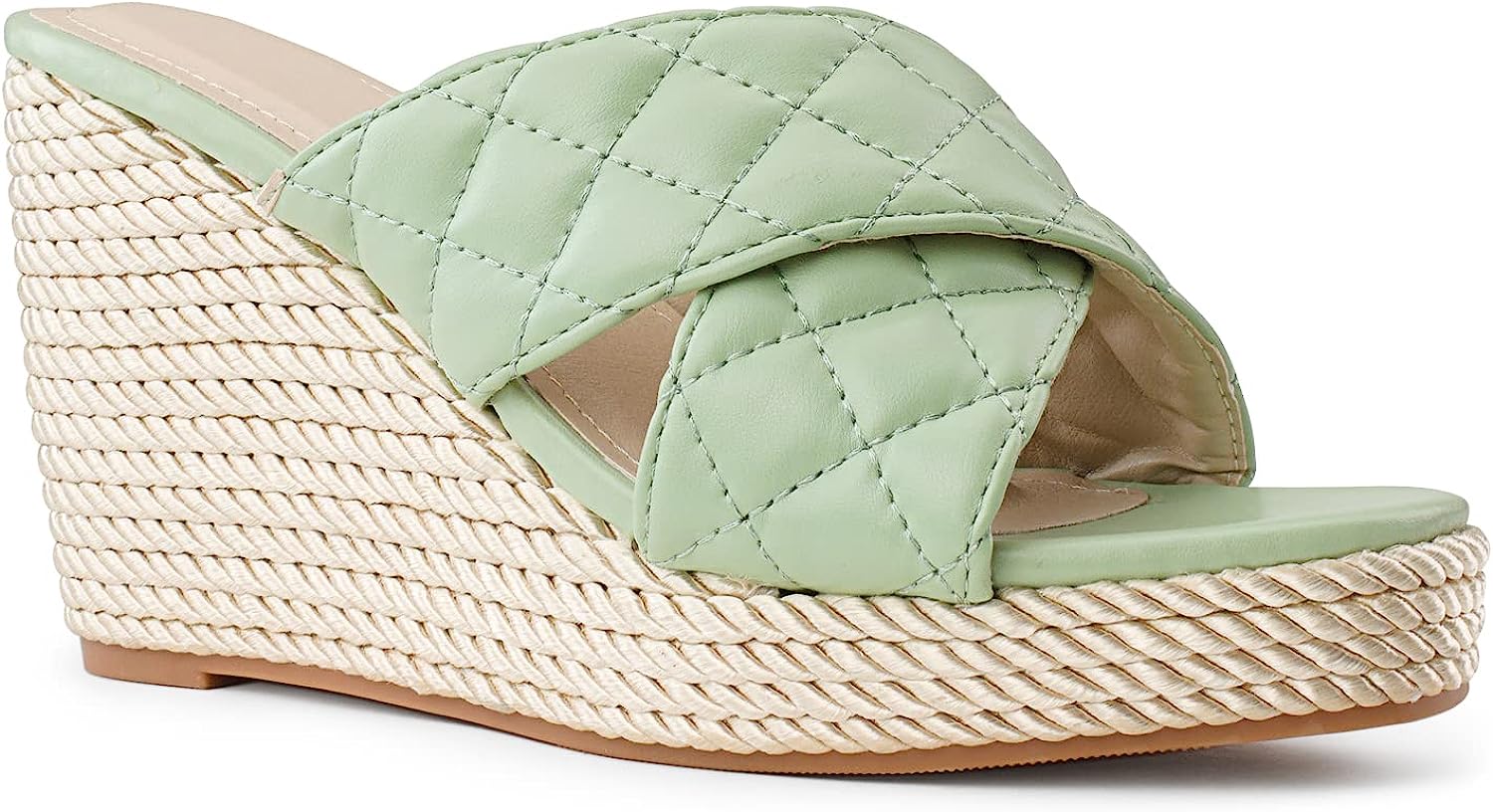 Braided Pink Open Toe Wedge Sandals