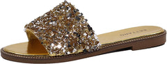 Encrusted Black Sparkle Fashion Sandals