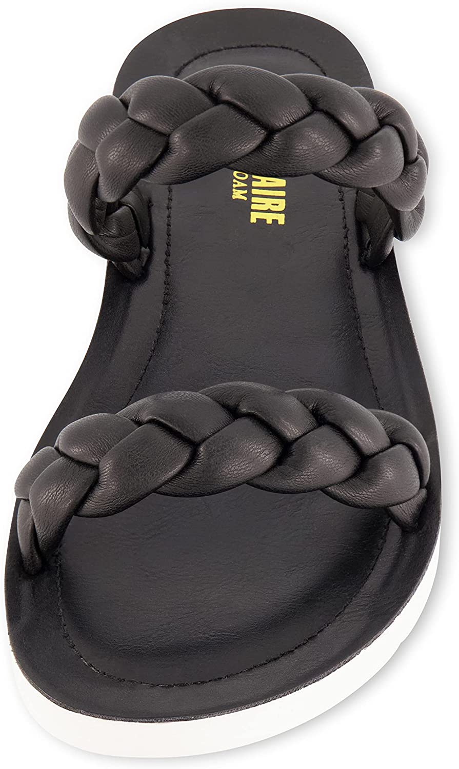 Cushionaire Black Island Braided Slide Sandal