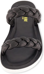 Cushionaire Black Island Braided Slide Sandal
