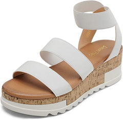 Summer Pink Flat Platform Ankle Strap Sandals