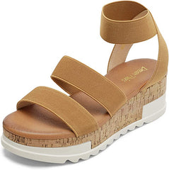 Summer Pink Flat Platform Ankle Strap Sandals