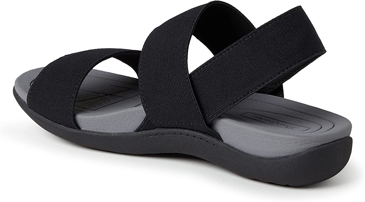 Comfy Black Sling Back Rubber Strappy Sandals