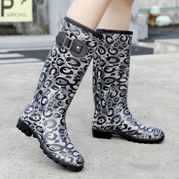 Water Resistant Black Stylish Rain Boots Water Shoes