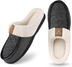 Oliver Coffee Fuzzy Fleece Lined House Slippers