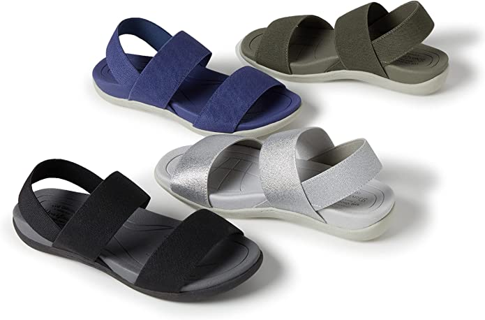 Comfy Black Sling Back Rubber Strappy Sandals