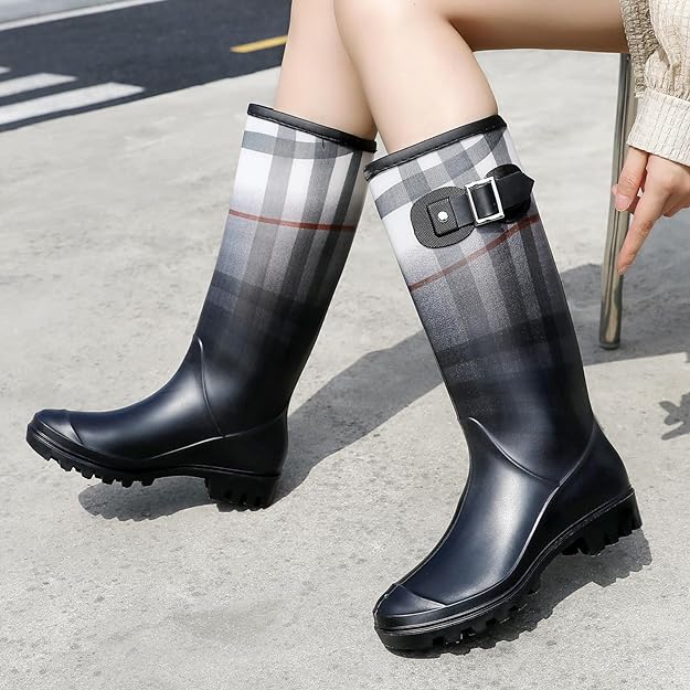 Water Resistant Gray Stylish Rain Boots Water Shoes