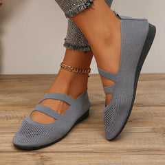 Breathable Mesh Flats Women Spring Summer Fashion Strap Knitting Casual Shoes Woman Round Toe Flat Heels Sneakers Female